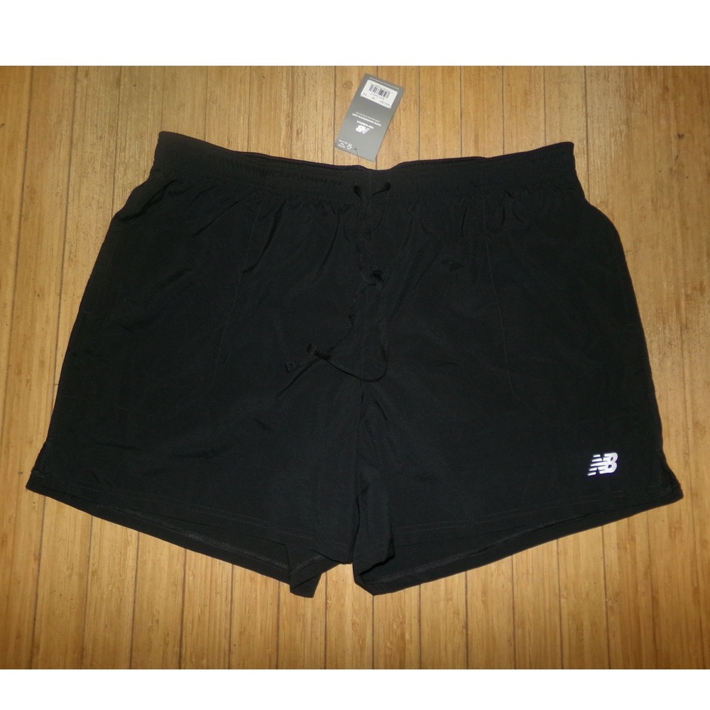 New Balance Mens 2XL Black 5" Running Shorts  NWT